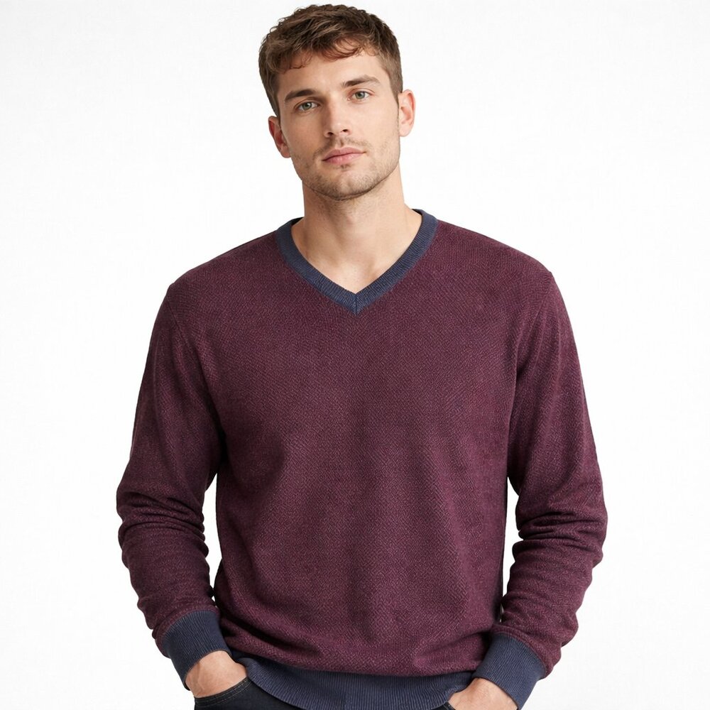 Jos A Bank Reserve Wool Blend V Neck Sweater M wool